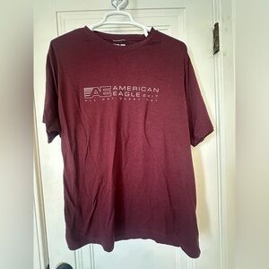 American Eagle Outfitters Men's Burgundy Tee